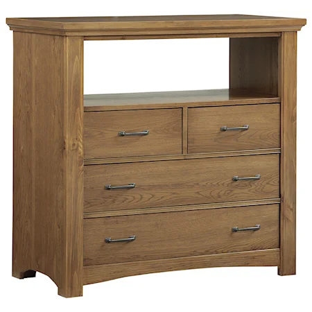 Casual Contemporary Media Chest - 4 drawers